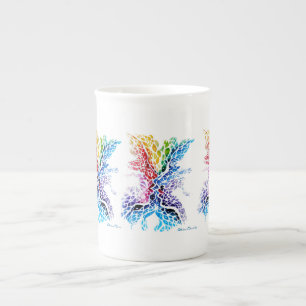 Farbiger Kuss Porzellantasse