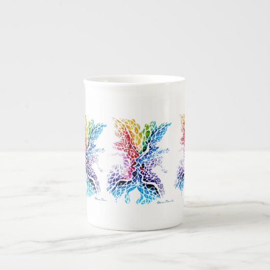 Farbiger Kuss Porzellantasse (Vorderseite)