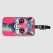 Farbiger Lama bearbeitbarer Text Gepäckanhänger (Vorderseite (Horizontal))