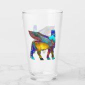 Farbiger Lamassu-Glascup Glas (Vorderseite)