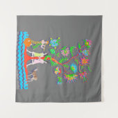 Farbiger Lebendiger Baum mit Figuren Wandteppich (Vorderseite (Horizontal))