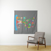 Farbiger Lebendiger Baum mit Figuren Wandteppich (Beispiel (Horizontal))