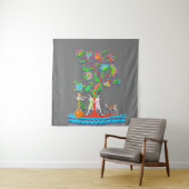 Farbiger Lebendiger Baum mit Figuren Wandteppich (Beispiel)