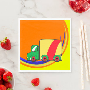 Farbiger, lebendiger Lieferwagen Serviette