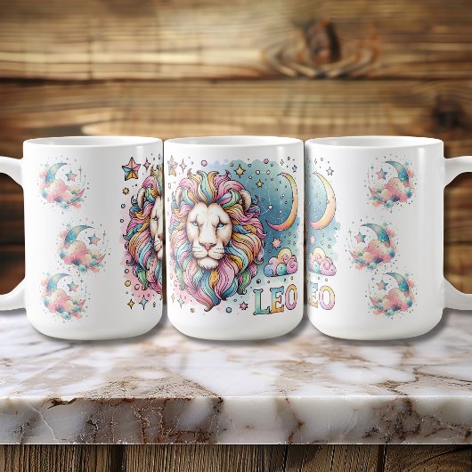 Farbiger Leo Sternzeichen Astrologie Löwe Kaffeetasse