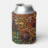 Farbiger Leopard: Abstrakte Vintage Textur Dosenkühler (Kanne Vorderseite)