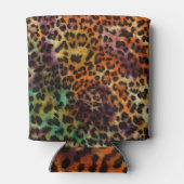 Farbiger Leopard: Abstrakte Vintage Textur Dosenkühler (Rückseite)