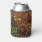 Farbiger Leopard: Abstrakte Vintage Textur Dosenkühler (Kanne Rückseite)