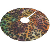 Farbiger Leopard: Abstrakte Vintage Textur Polyester Weihnachtsbaumdecke (Schrägansicht)