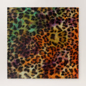 Farbiger Leopard: Abstrakte Vintage Textur Puzzle (Horizontal)