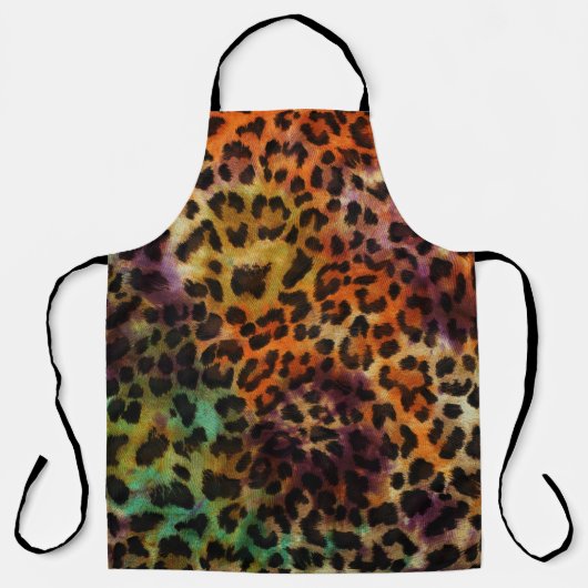 Farbiger Leopard: Abstrakte Vintage Textur Schürze (Vorderseite)