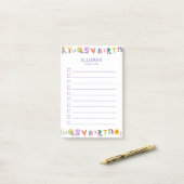 Farbiger Letter-Individuelle Name für DoList Post-it Klebezettel (Auf Schreibtisch)