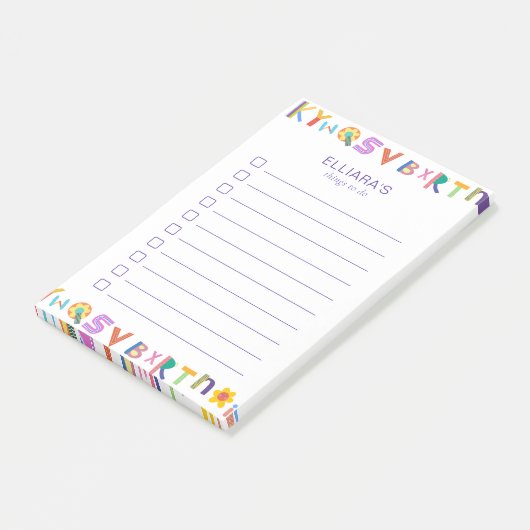 Farbiger Letter-Individuelle Name für DoList Post-it Klebezettel (angewinkelt)
