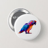 Farbiger leuchtender Papagei Button (Vorne & Hinten)