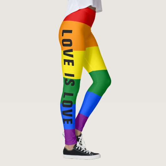 Farbiger LGBT-Regenbogen-Gay Pride-Flag mit benutz Leggings (Rechts)