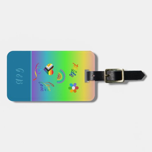 farbiger lgbtq Gay Pride Monat Gepäckanhänger (Vorderseite horizontal)