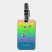 farbiger lgbtq Gay Pride Monat Gepäckanhänger (Vorderseite vertikal)