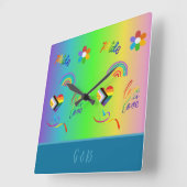 farbiger lgbtq Gay Pride Monat Quadratische Wanduhr (Winkel)