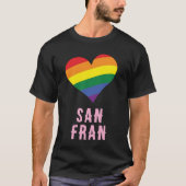 Farbiger LGBTQ+ Rainbow HEART Prix Benutzerdefinie T-Shirt (Vorderseite)