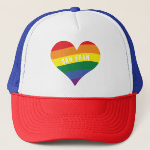 Farbiger LGBTQ+ Rainbow HEART Prix Benutzerdefinie Truckerkappe