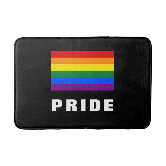 Farbiger LGBTQ-Regenbogen-Gay Pride-Flag mit benut Badematte (Vorderseite)