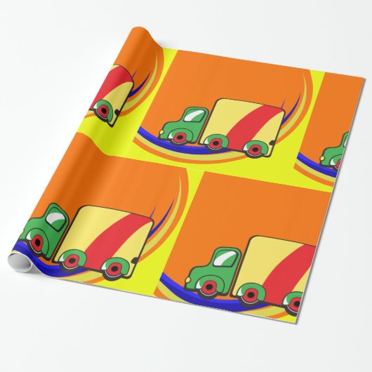 Farbiger LKW Geschenkpapier (Ungerollt)