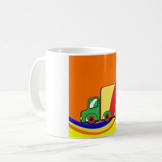 Farbiger LKW Kaffeetasse (Vorderseite Links)