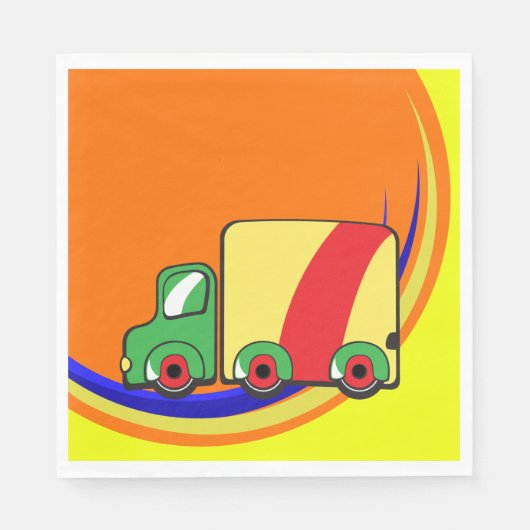 Farbiger LKW Serviette (Vorderseite)