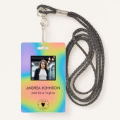 Farbiger Logo-Bar-Code für das Foto von Holografen Ausweis (Vorderseite mit Schlüsselband)