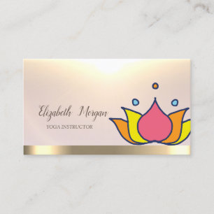 Farbiger Lotus Gold Yoga-Lehrer Visitenkarte