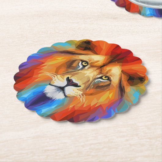farbiger Löwe Untersetzer (angewinkelt)