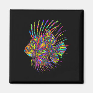 Farbiger Löwenfisch Löwen Fisch  Magnet