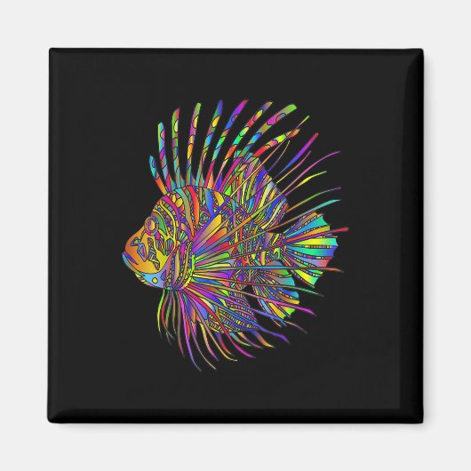 Farbiger Löwenfisch Löwen Fisch Magnet (Vorne)