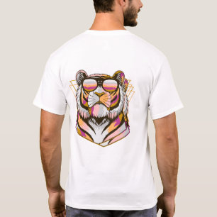 Farbiger Löwenkopf – Kühnes künstlerisches Tierdes T-Shirt