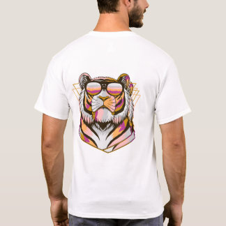 Farbiger Löwenkopf – Kühnes künstlerisches Tierdes T-Shirt