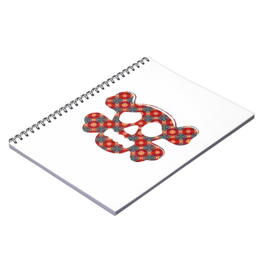 Farbiger, lustiger Schädel Notizblock (Linke Seite)