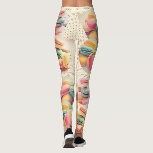 Farbiger Macaron Macaroon Süßes Französisches Gebä Leggings (Rückseite)