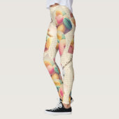 Farbiger Macaron Macaroon Süßes Französisches Gebä Leggings (Links)