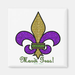 Farbiger Mardi Gras Fleur De Lis Magnet