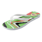 Farbiger Marmor l Neon Green l Monogram Badesandalen (Schrägansicht)