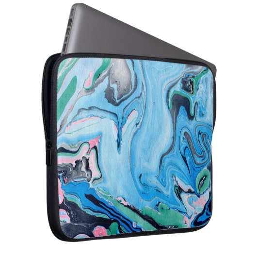 Farbiger Marmorstein Laptopschutzhülle (Vorne Rechts)