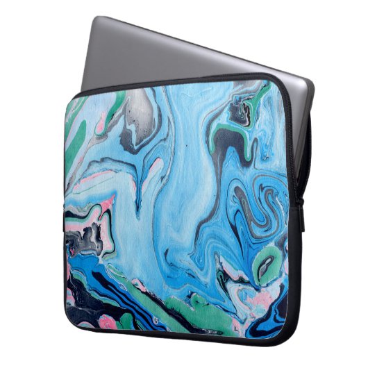 Farbiger Marmorstein Laptopschutzhülle (Vorderseite Links)