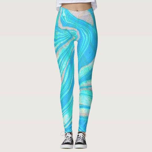Farbiger Marmorstein Leggings (Vorderseite)