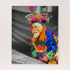 Farbiger Maya-Weihnachtsdarsteller mit Marimba Puzzle