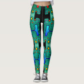 Farbiger mechanischer Android Futuristischer Robot Leggings (Vorderseite)
