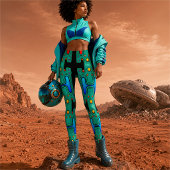 Farbiger mechanischer Android Futuristischer Robot Leggings