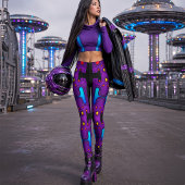 Farbiger mechanischer Android Futuristischer Robot Leggings