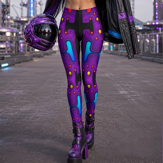 Farbiger mechanischer Android Futuristischer Robot Leggings