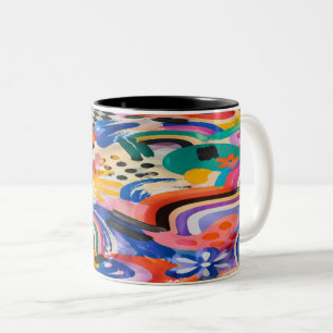 Farbiger Memphis-Becher Zweifarbige Tasse
