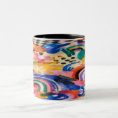 Farbiger Memphis-Becher Zweifarbige Tasse (Mittel)